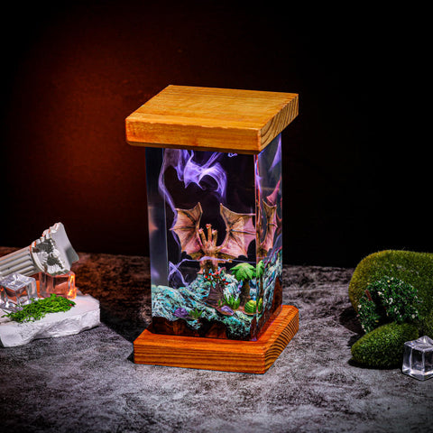 Three-Head Monster King Ghidorah Epoxy Lamp