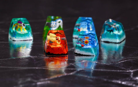 Flareon Pokemon artisan keycap